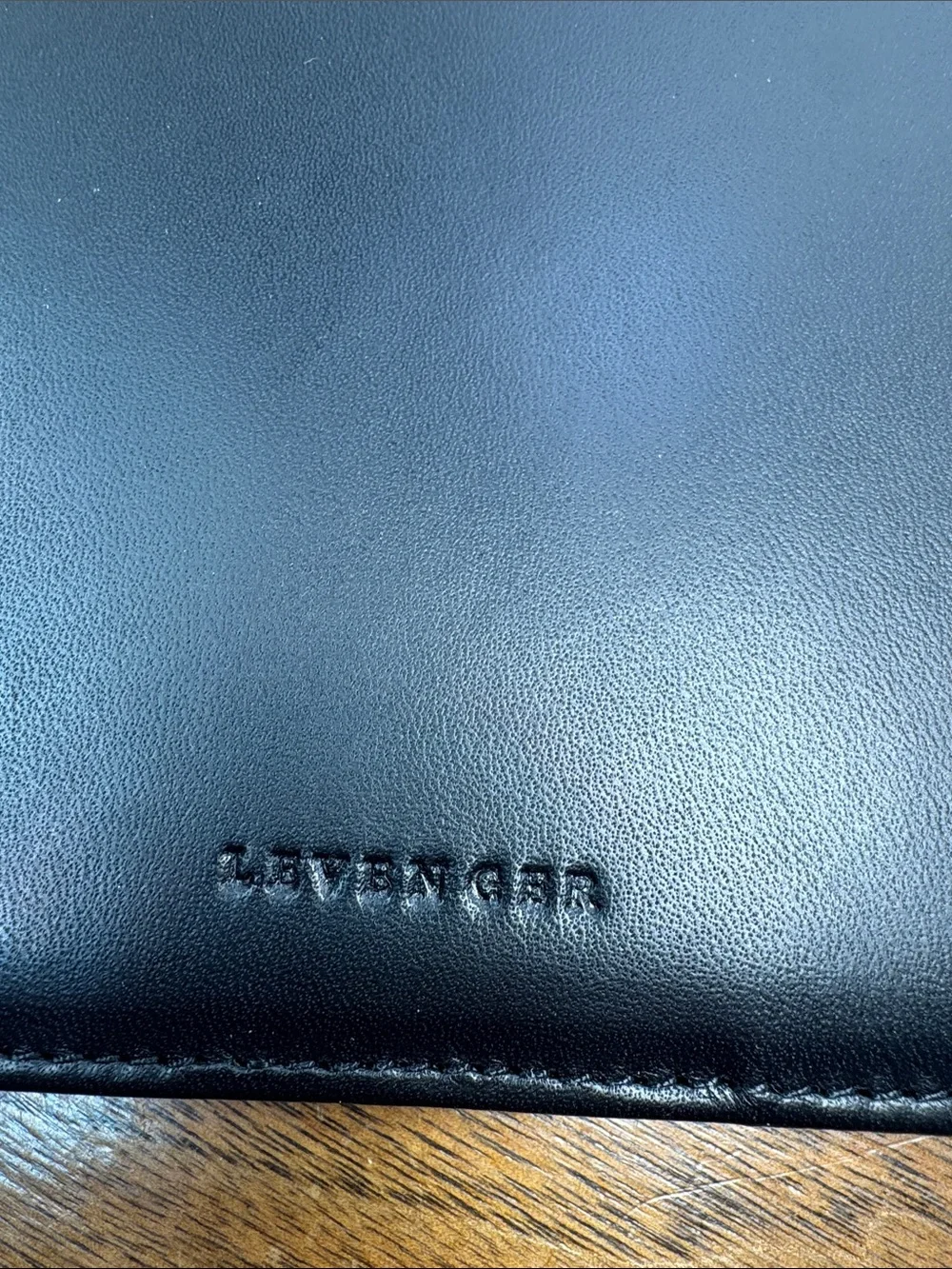Levenger Circa Junior Black Leather Disc-Bound Planner Binder Cover Monogrammed